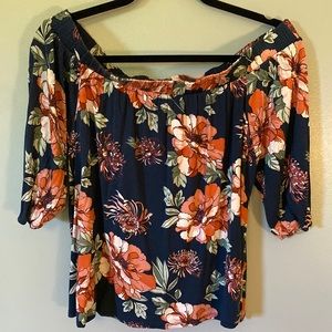 Loveappella floral off the shoulder top